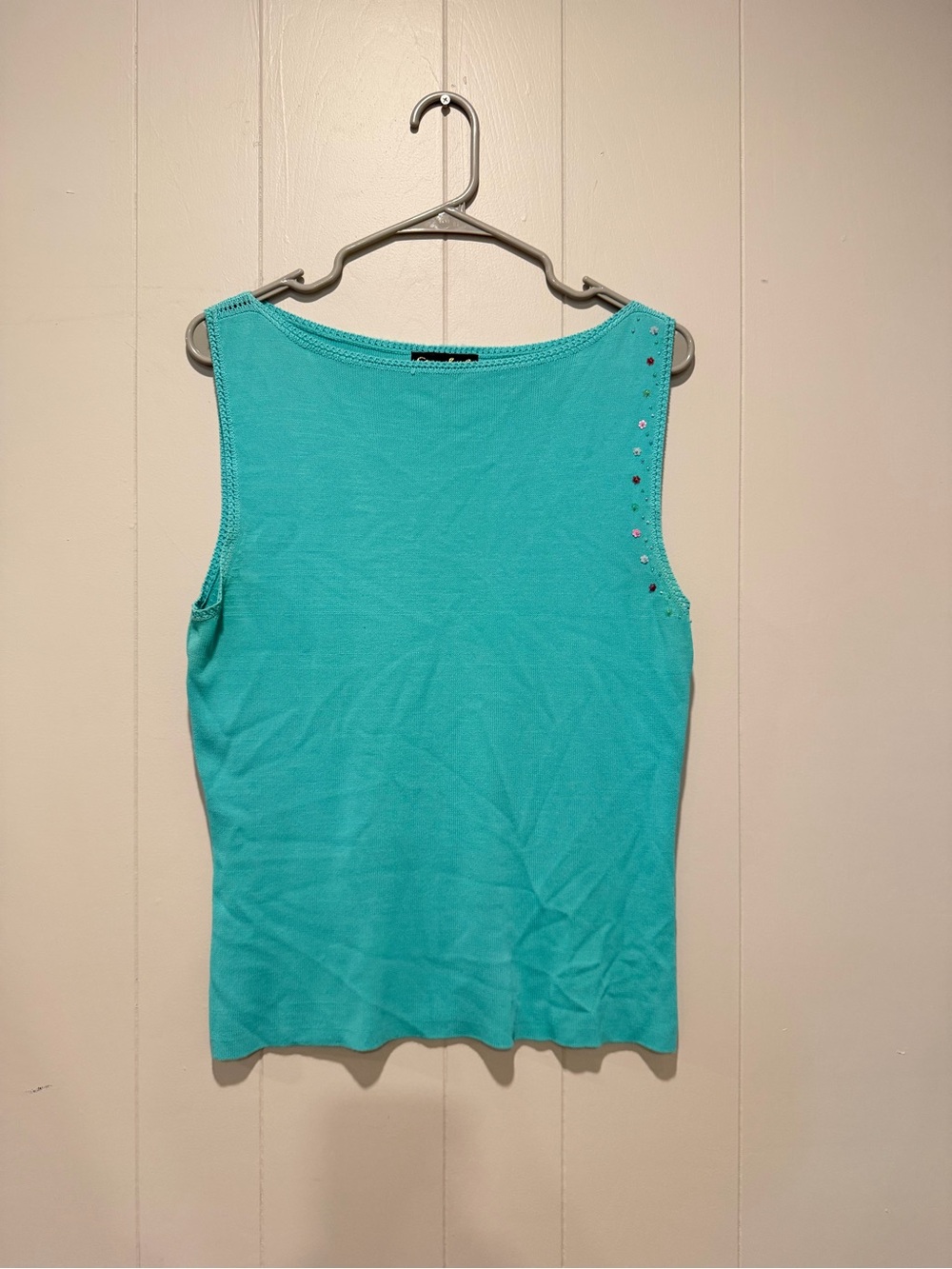 J.Elizabeth Teal Tank Top with Stud Accent